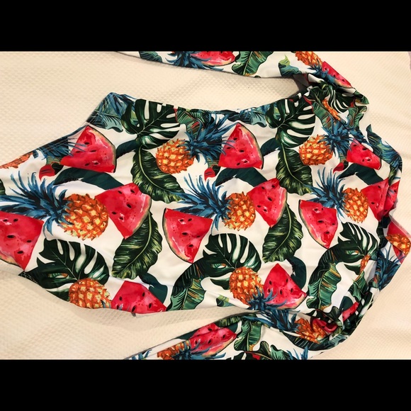 NEW! Shein Tropical and Fruit Floral One Piece swimsuit - Picture 5 of 5
